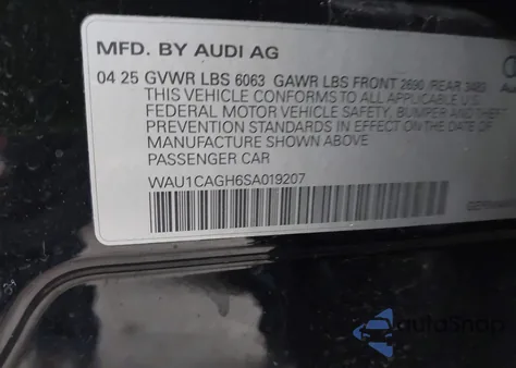 2025 Audi A6 E-Tron Premium z USA, uszkodzony, nr VIN WAU1CAGH6SA019207